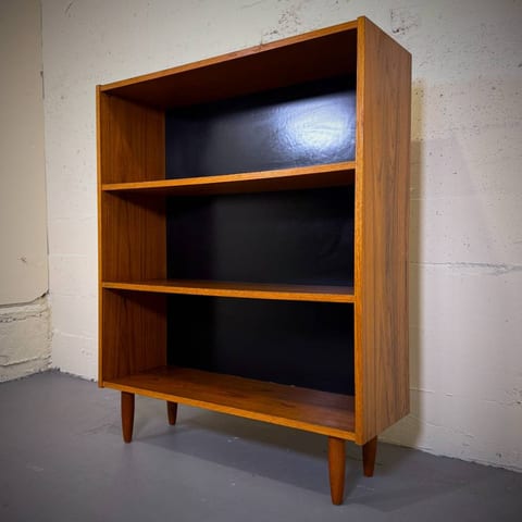 Compact mid century modern teak shelf