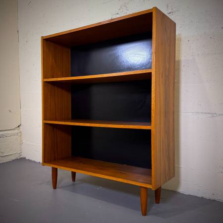 Compact mid century modern teak shelf