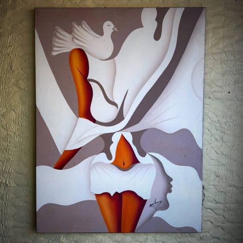 1970s original psychedelic abstract painting