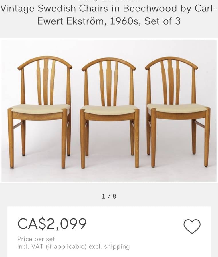 Set of 6 mid century modern dining chairs — photograph 8 of 8