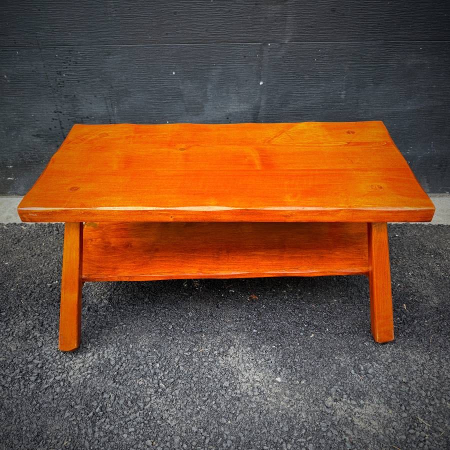 Vintage mcm solid wood coffee table — photograph 2 of 5