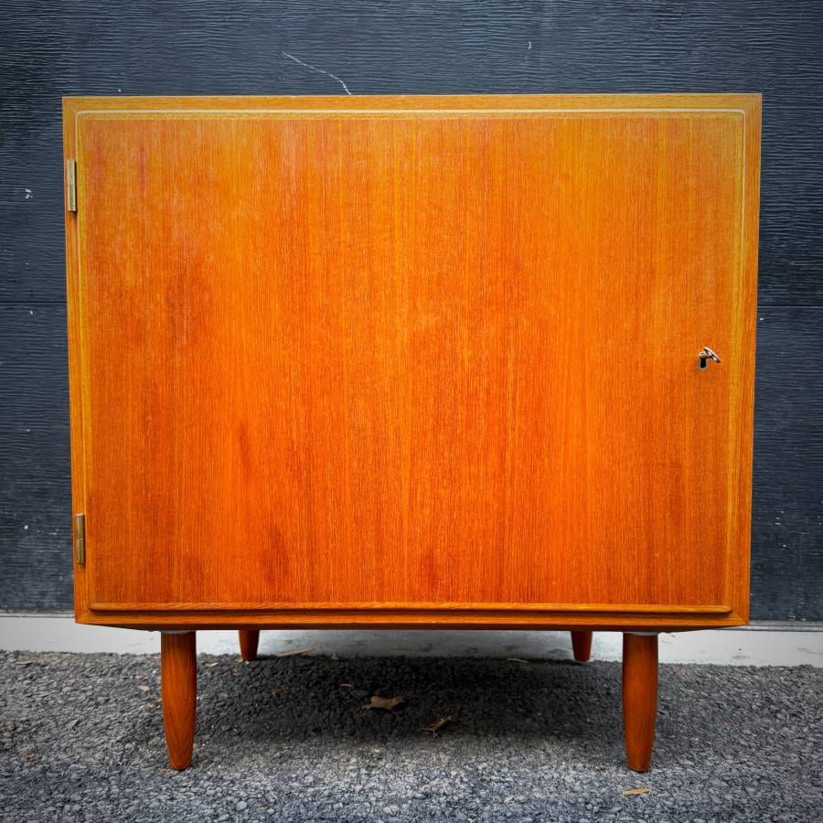 Compact danish mid century modern teak locking cabinet — photograph 2 of 6