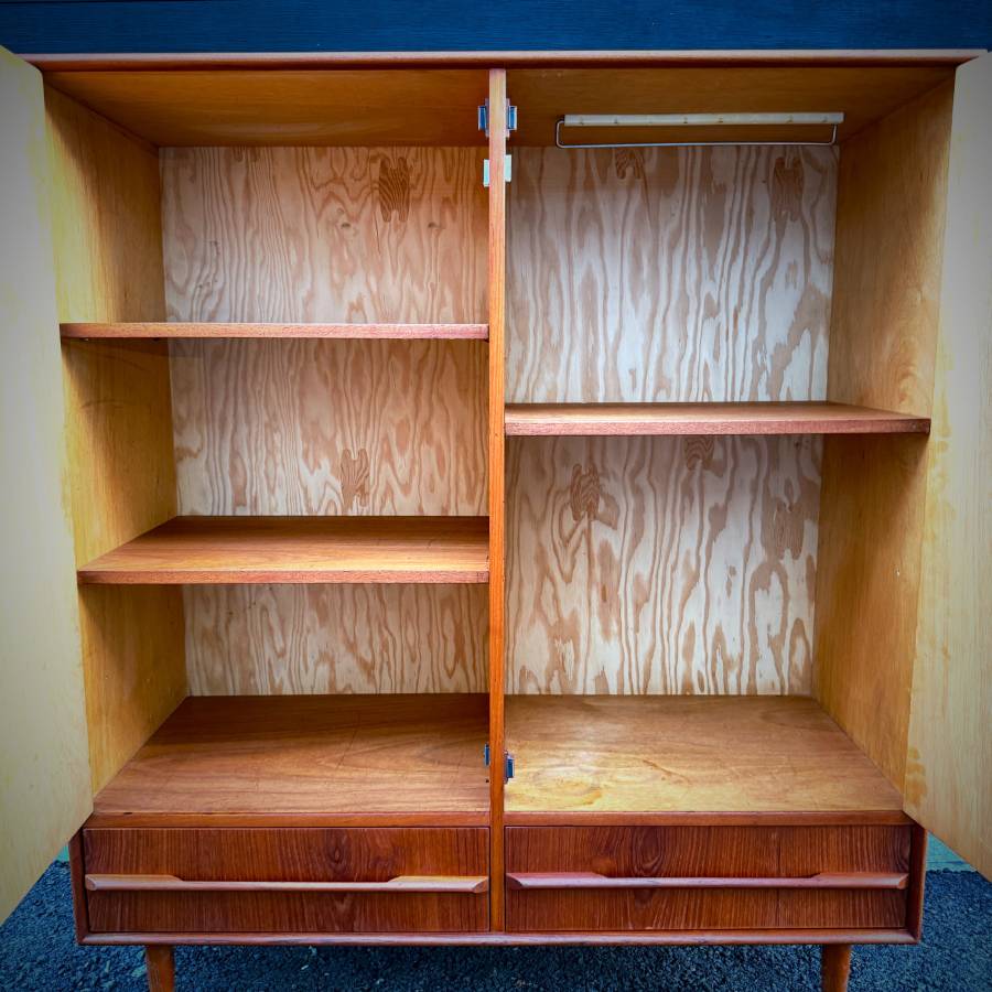 Mid century modern extra large teak wardrobe dresser — photograph 7 of 7