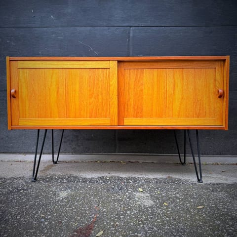 Mid century modern atomic teak credenza