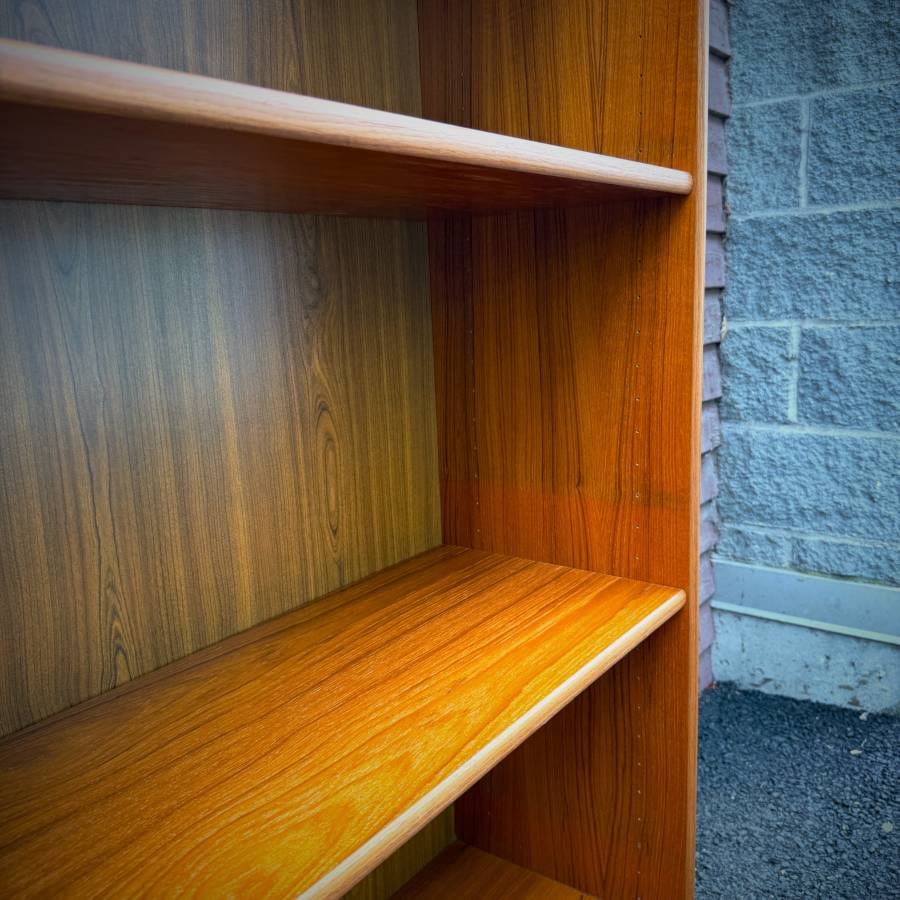 Beautiful pair of mcm teak LP bookshelves made in Denmark — photograph 6 of 6
