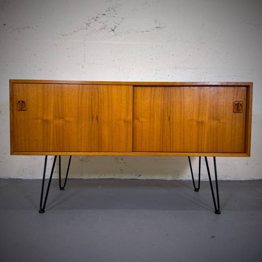 Danish modern atomic teak credenza — photograph 2 of 7