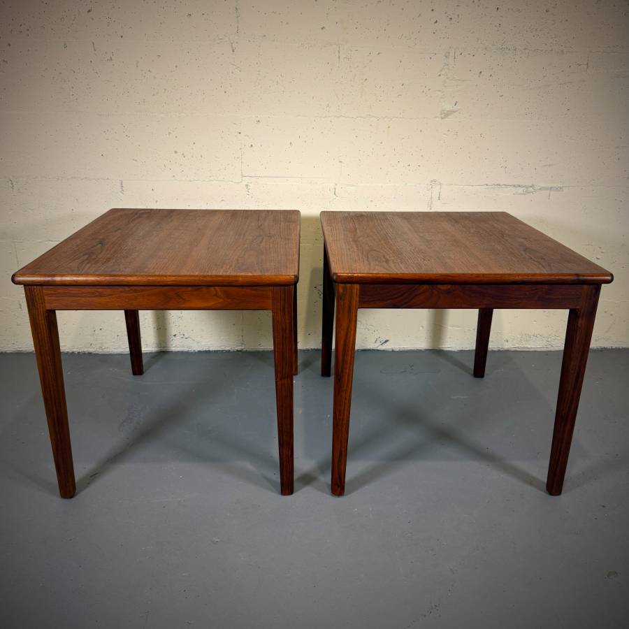 Pair of mid century modern teak side tables — photograph 2 of 6