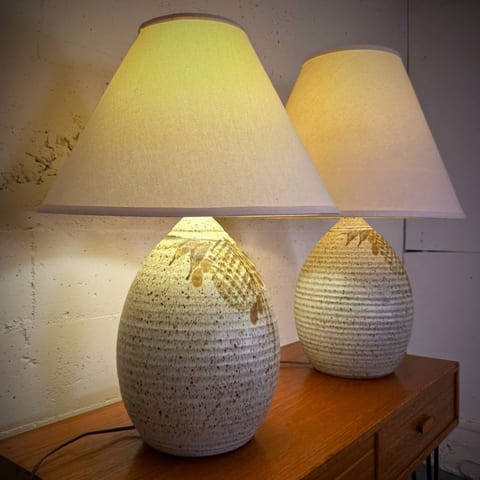 Pair of mid century modern ceramic table lamps