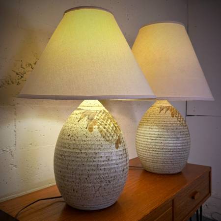 Pair of mid century modern ceramic table lamps