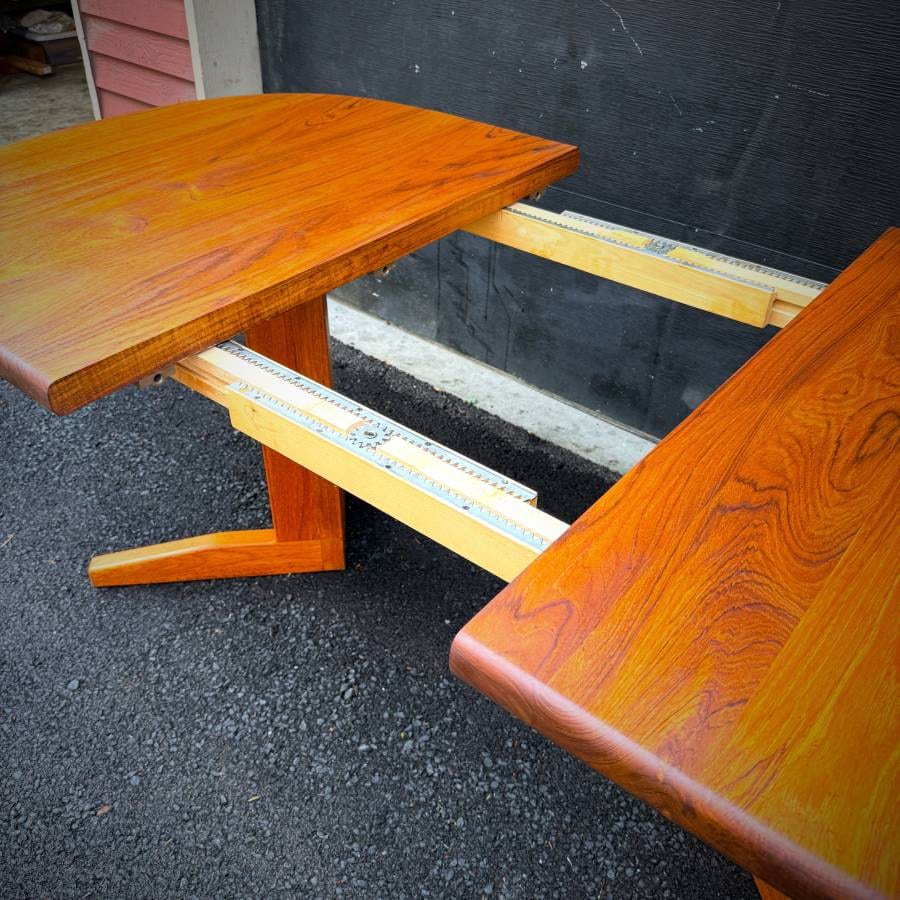 Stunning and rare extra large solid teak dining table made in Montreal — photograph 7 of 10