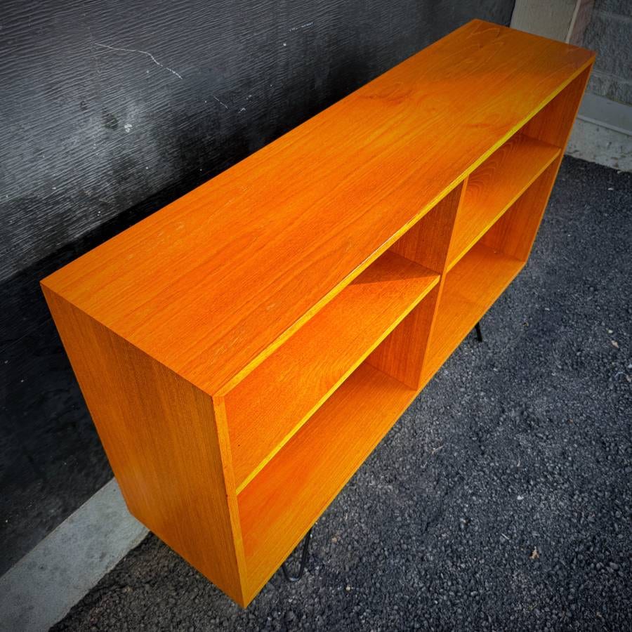 Mid century danish modern teak atomic LP shelving unit — photograph 5 of 5