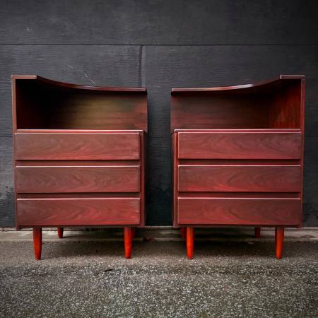 Pair of mid century modern rosewood night stands