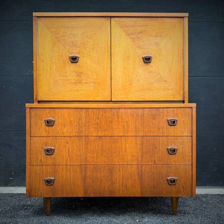 Large mid century modern walnut chest of drawers