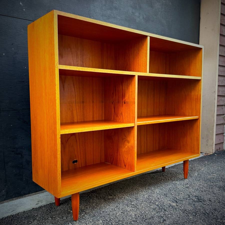 Mid century danish modern teak shelving unit — photograph 3 of 5