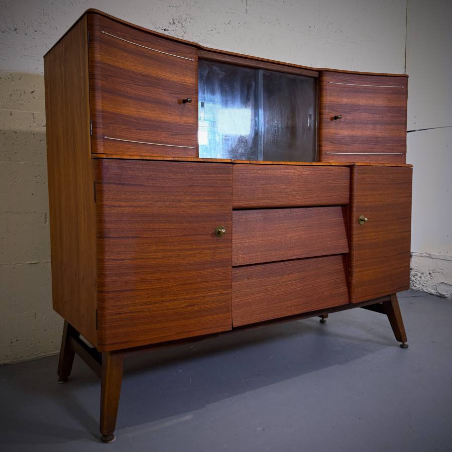 Beautiful refinished mid century modern buffet hutch by Beautility — photograph 3 of 8