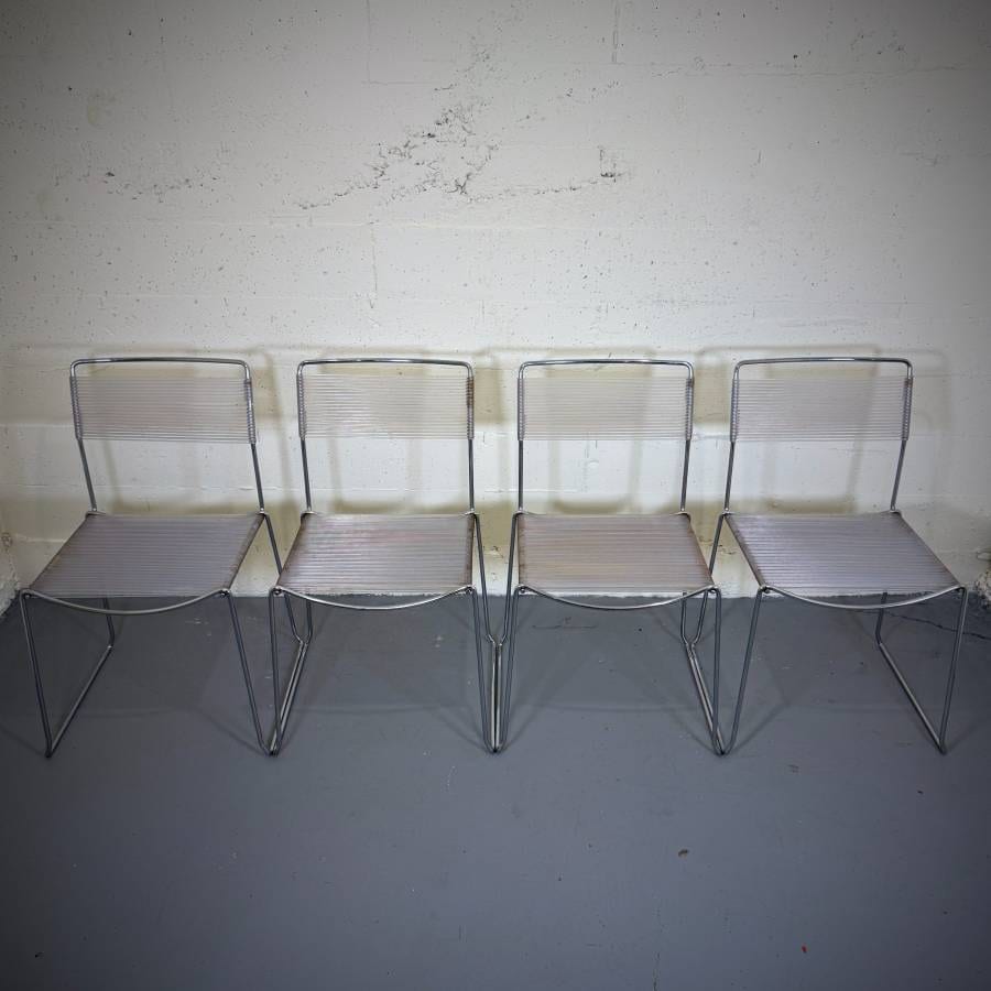 Mid century modern Italian Spaghetti indoor outdoor dining chairs — photograph 2 of 8