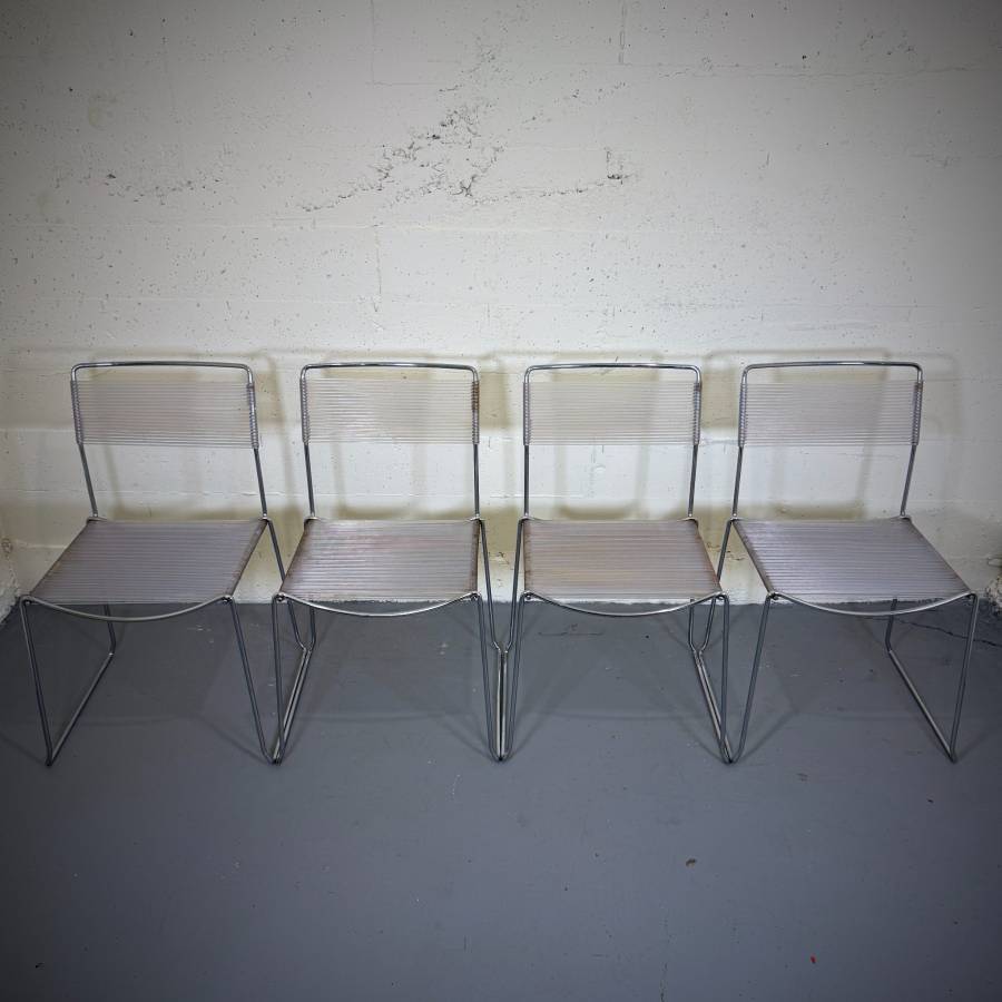 Mid century modern Italian Spaghetti indoor outdoor dining chairs — photograph 2 of 8