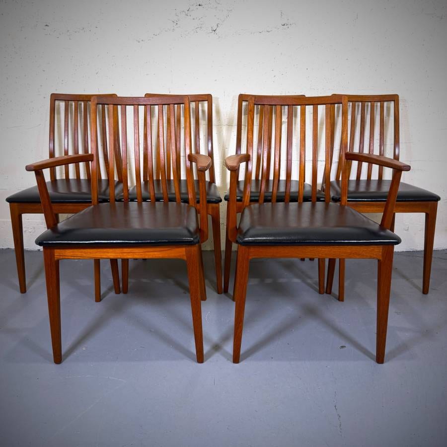 Set of 6 mid century modern teak dining chairs — photograph 2 of 10