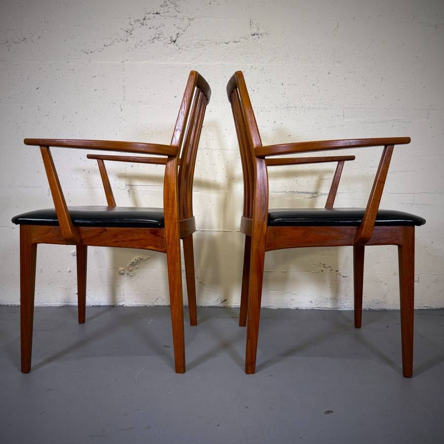 Set of 6 mid century modern teak dining chairs — photograph 9 of 10