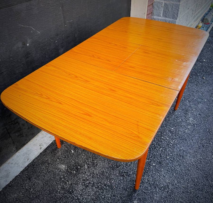 Mid century modern teak style dining table — photograph 6 of 8