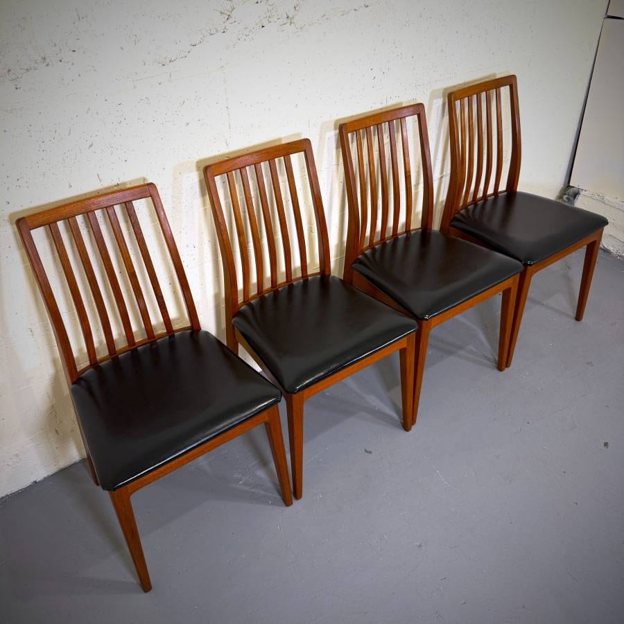 Set of 6 mid century modern teak dining chairs — photograph 6 of 10