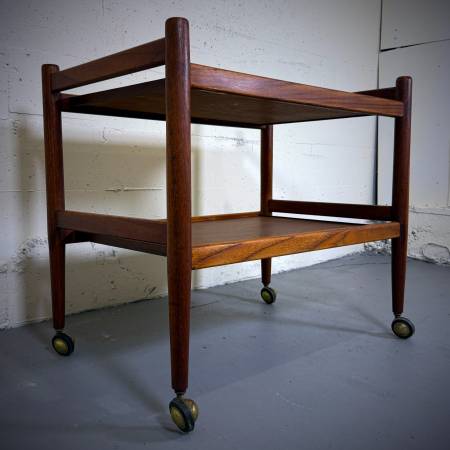 Mid century danish modern teak bar cart