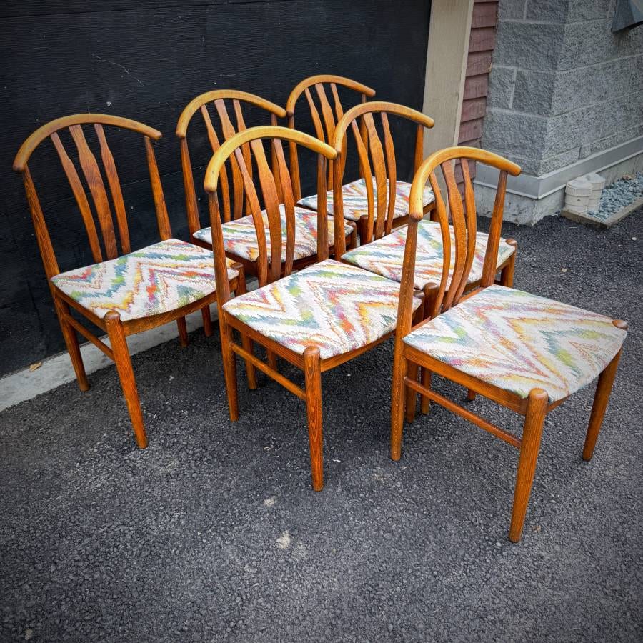 Set of 6 mid century modern dining chairs — photograph 3 of 8
