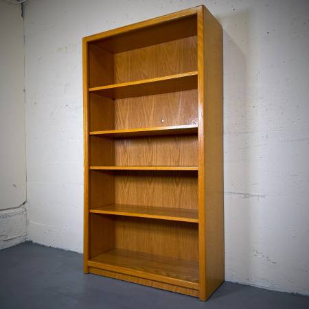 Vintage mcm oak shelving unit