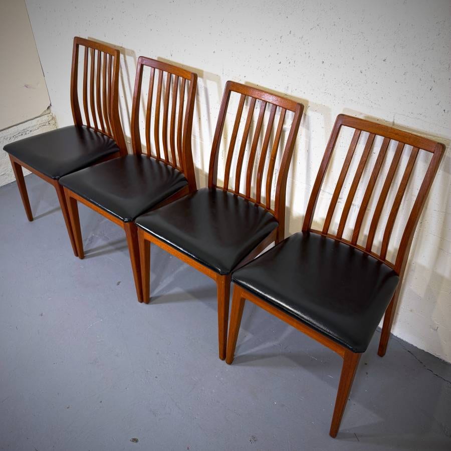 Set of 6 mid century modern teak dining chairs — photograph 5 of 10