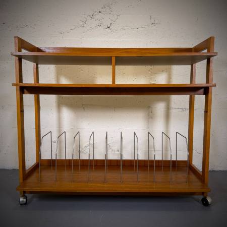 Mid century modern teak stereo LP cabinet