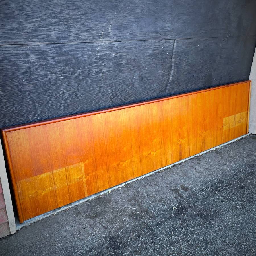 Mid century teak king or queen headboard — photograph 2 of 5