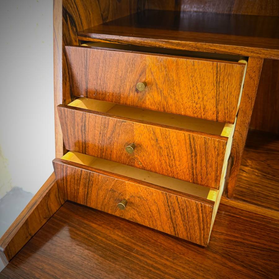 Stunning 1960s danish modern rosewood secretaire desk dresser — photograph 6 of 9
