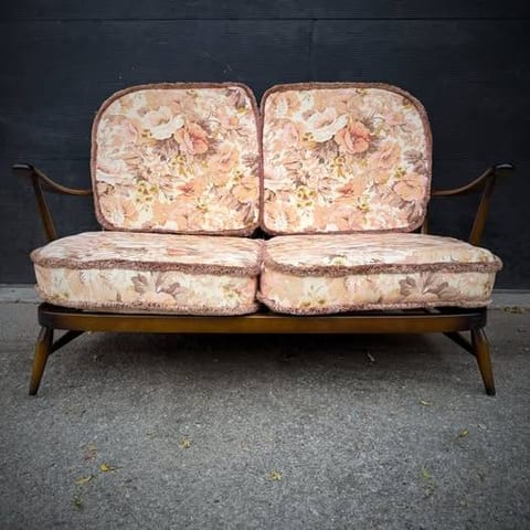 Mid century modern love seat sofa by Ercol