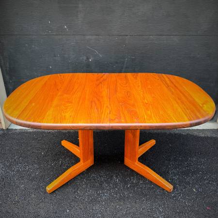 Stunning and rare extra large solid teak dining table made in Montreal