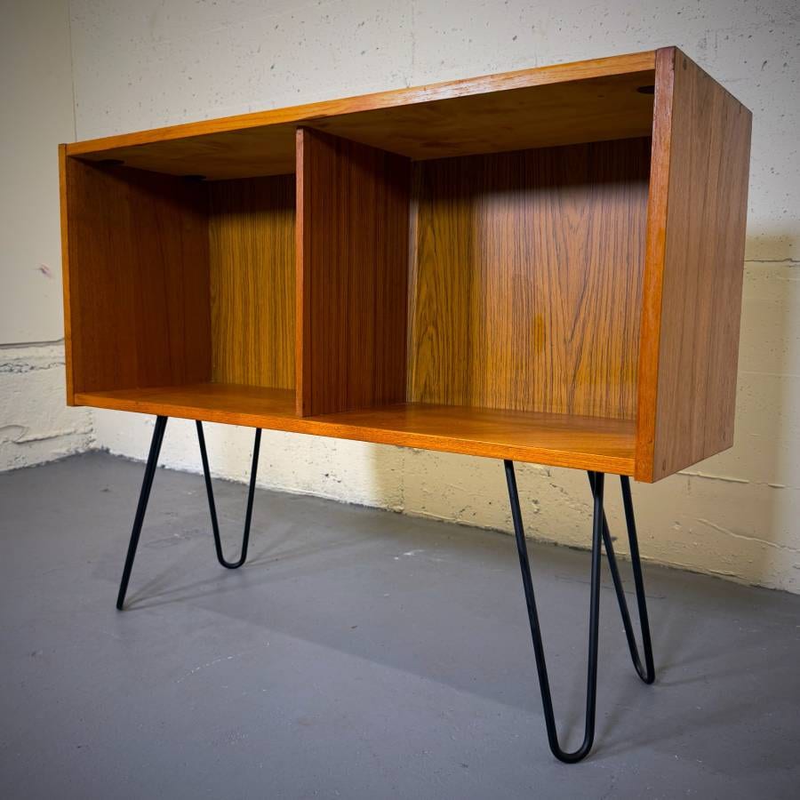 Compact mcm atomic teak LP shelf — photograph 2 of 5