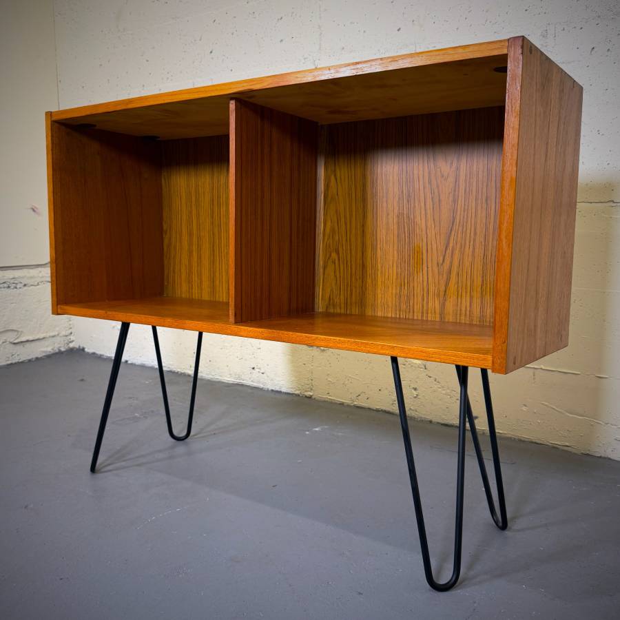 Compact mcm atomic teak LP shelf — photograph 2 of 5