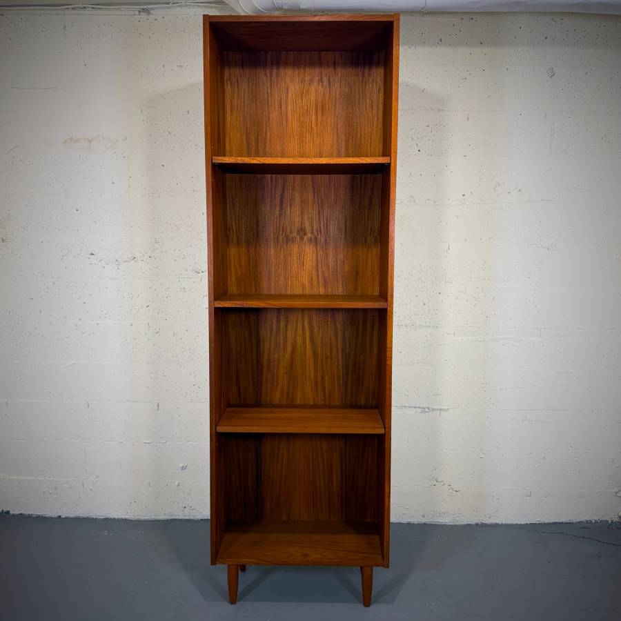 Tall mid century modern teak shelf — photograph 6 of 6