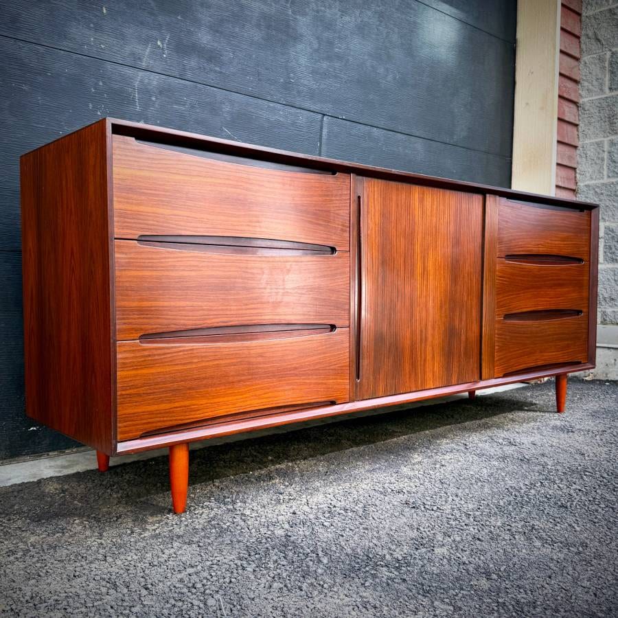 Danish modern rosewood credenza dresser by Drylund — photograph 2 of 7