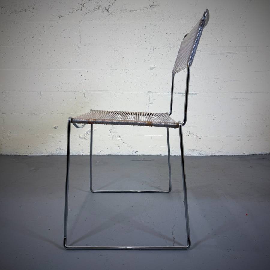 Mid century modern Italian Spaghetti indoor outdoor dining chairs — photograph 5 of 8