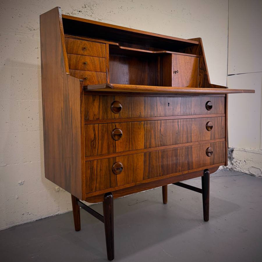 Stunning 1960s danish modern rosewood secretaire desk dresser — photograph 3 of 9