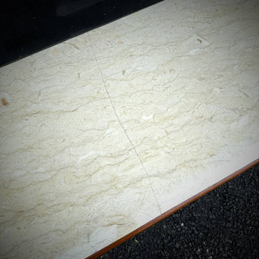 Stunning 1960s walnut and marble coffee table — photograph 7 of 7