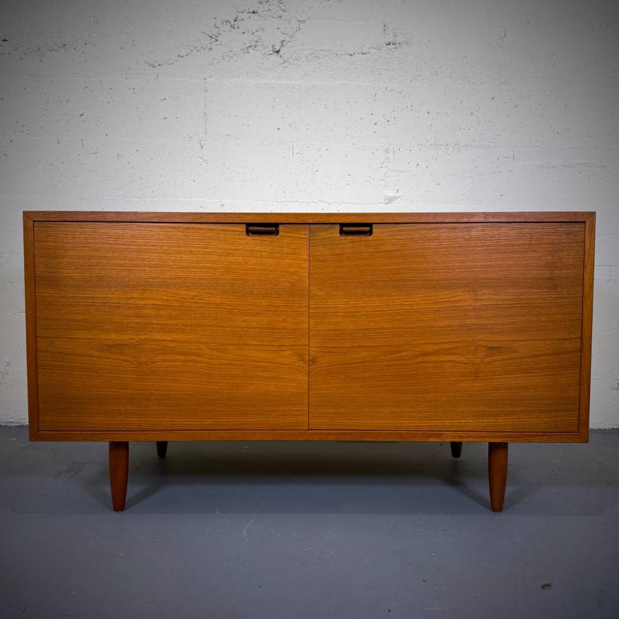 Compact danish modern teak credenza — photograph 2 of 6