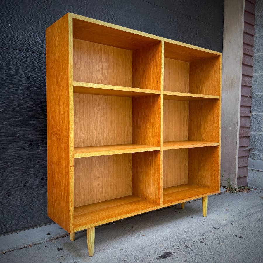 Danish modern oak vintage shelving unit by SKM Mobler — photograph 3 of 6