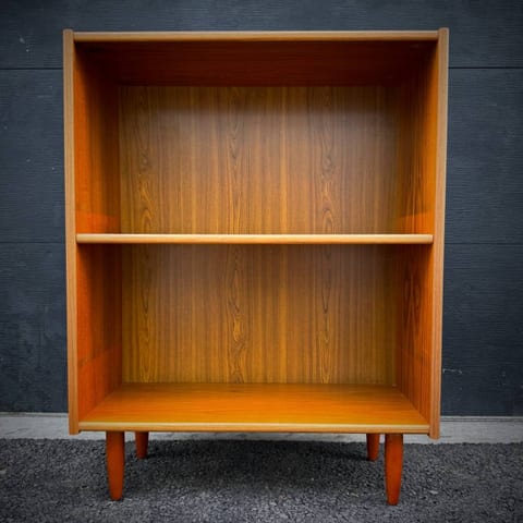 Mid century modern compact record book shelf