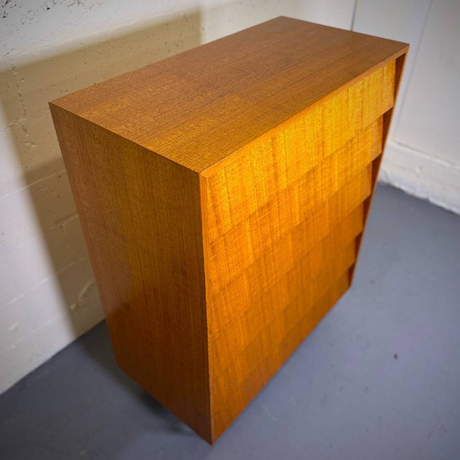 Mid century modern mahogany 6 drawer tall boy dresser — photograph 3 of 6