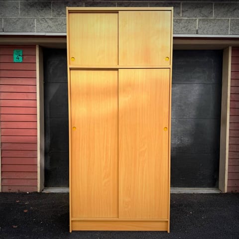 Danish modern vintage mcm oak wardrobe