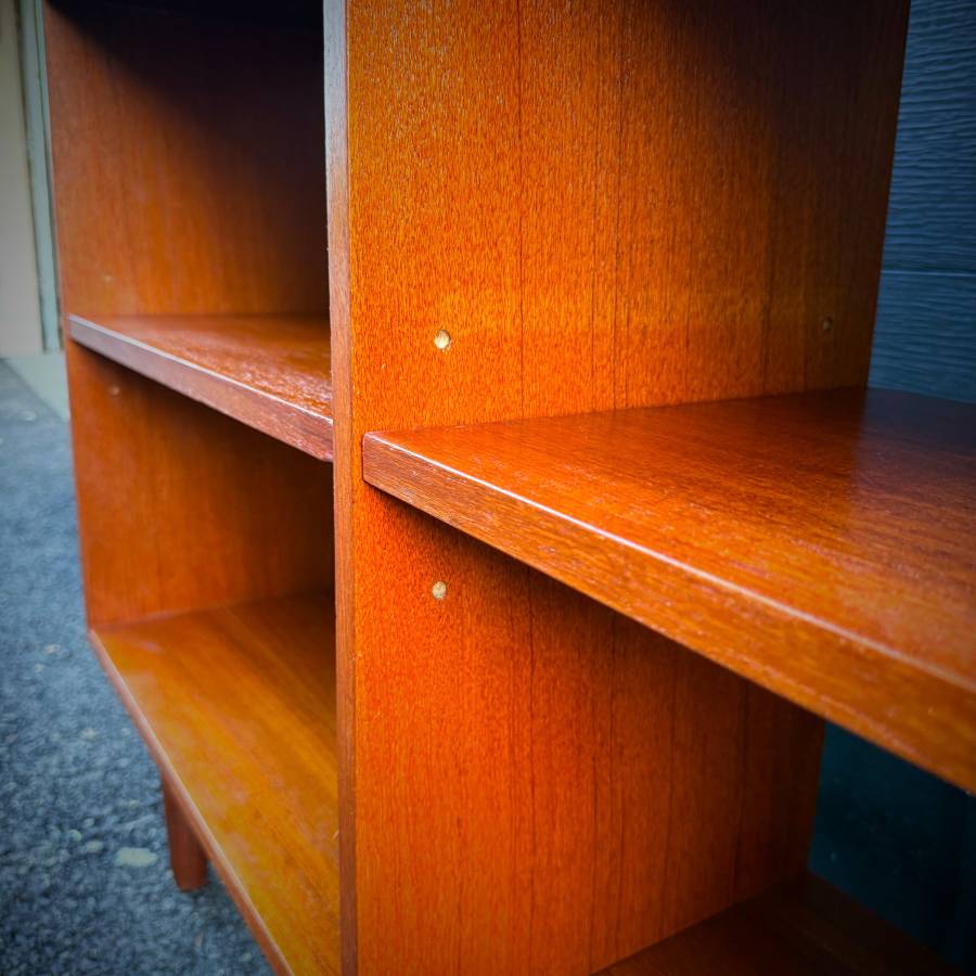 Mid century modern teak double sided open shelving unit — photograph 6 of 6