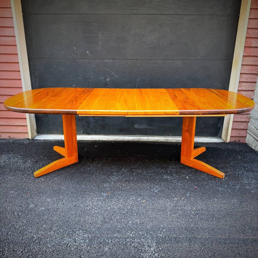 Stunning and rare extra large solid teak dining table made in Montreal — photograph 2 of 10