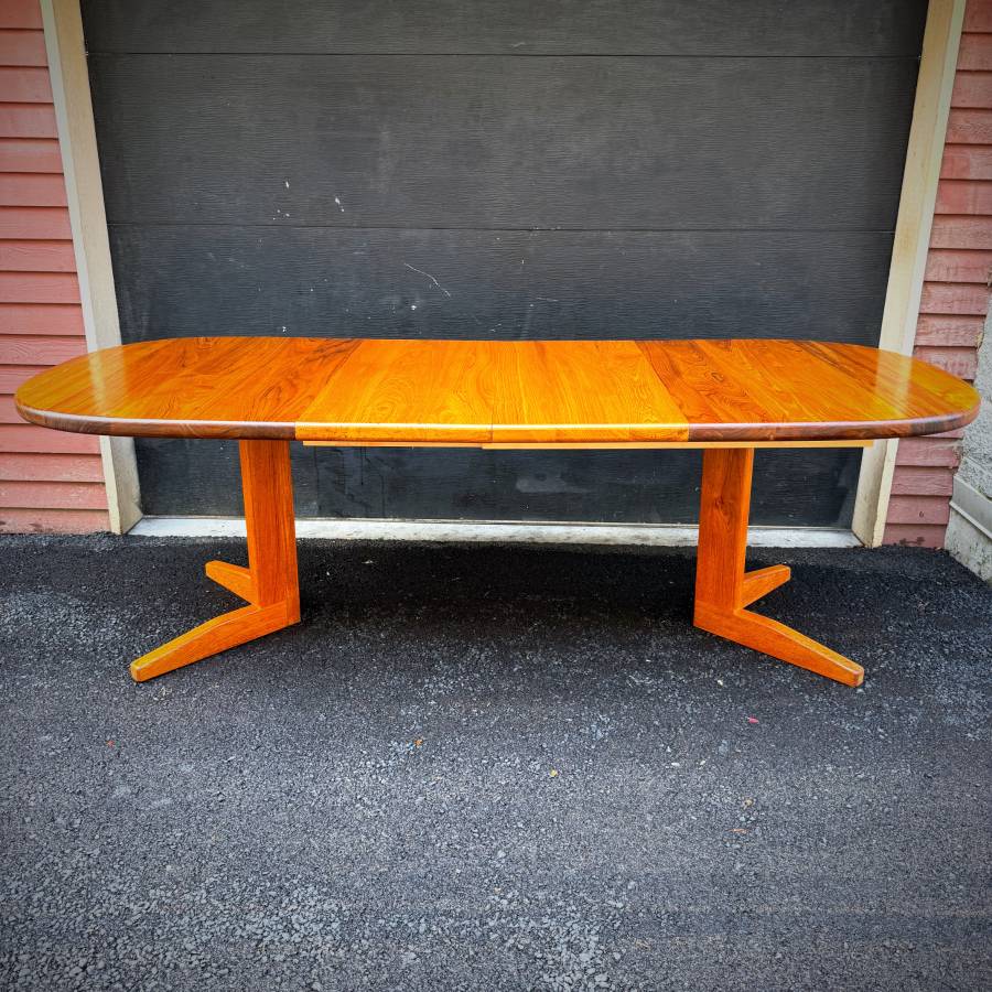 Stunning and rare extra large solid teak dining table made in Montreal — photograph 2 of 10