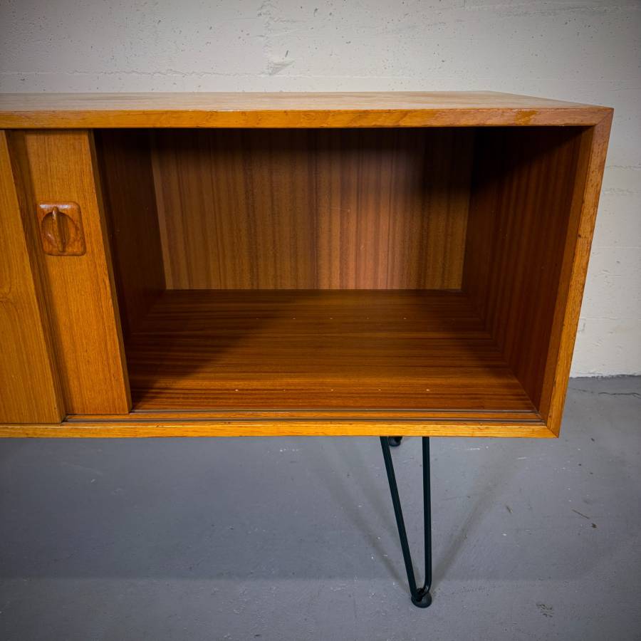Danish modern atomic teak credenza — photograph 6 of 7